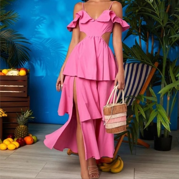 SHEIN Dresses & Skirts - Pink cut out maxi dress